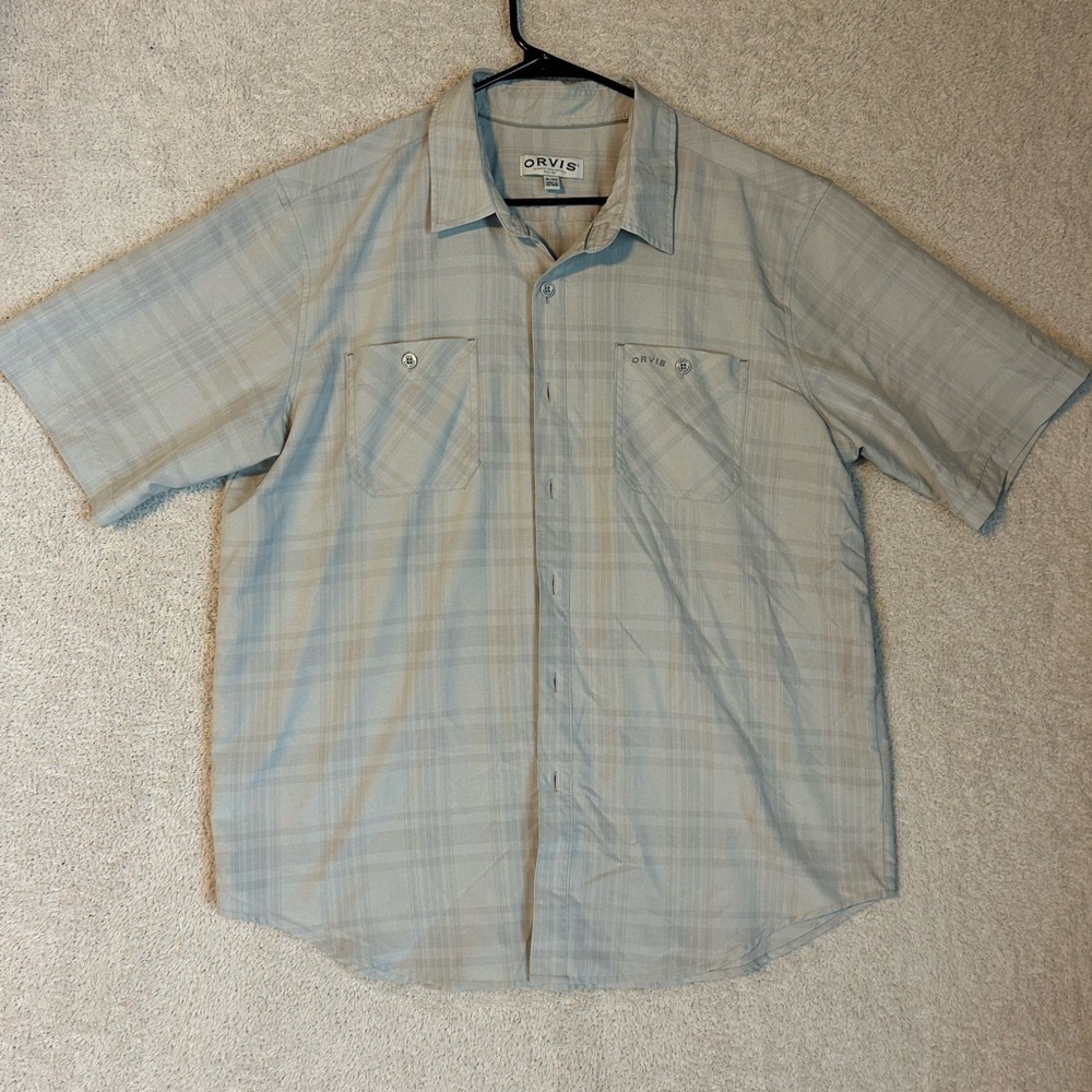 Orvis beige Casual Button Down Shirt Classic Fit